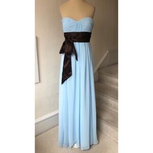 Bill Levkoff Strapless Sweetheart Chiffon Capri Blue Bridesmaid Gown 521 NWT 4